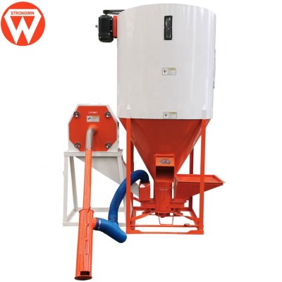 Vertical 2 in 1 type animal feed crusher and mixer machine fodder grain corn wheat crusher mixer tank