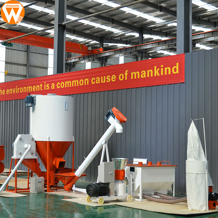 Strongwin feed manufacturing machinery 500kg/h poultry animal feed pellet production line plant